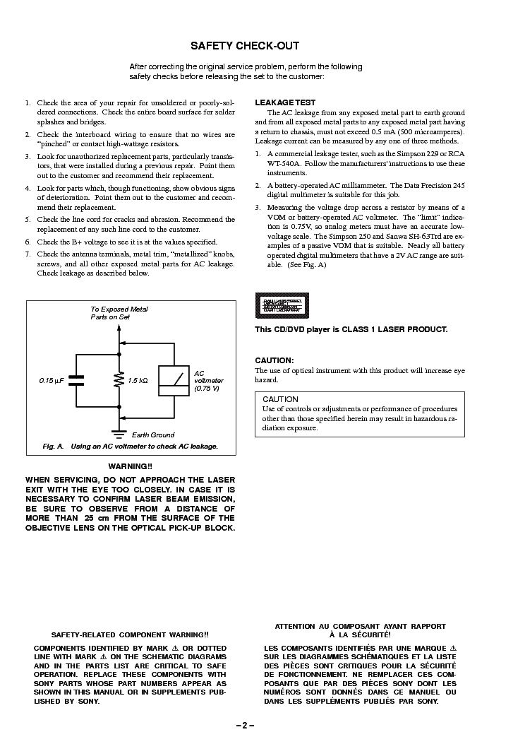 SONY DVP-FX700 PORTABLE CD-DVD PLAYER SM service manual (2nd page)