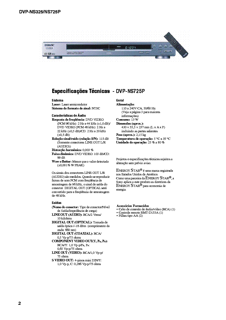 SONY DVP-NS325-NS725P SM service manual (1st page)
