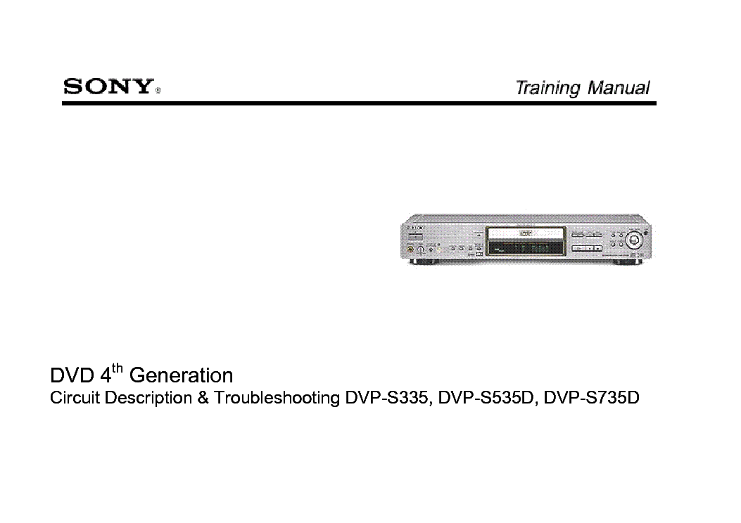 SONY DVP-S-335,535,735-D service manual (1st page)