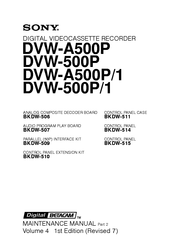 Sony Digital Betacam digital dvw-a500p reproductor EUROPORT defectuoso 