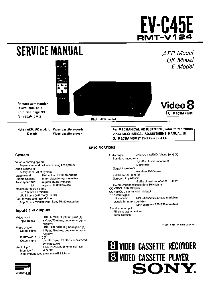 sony ev s9000e manual