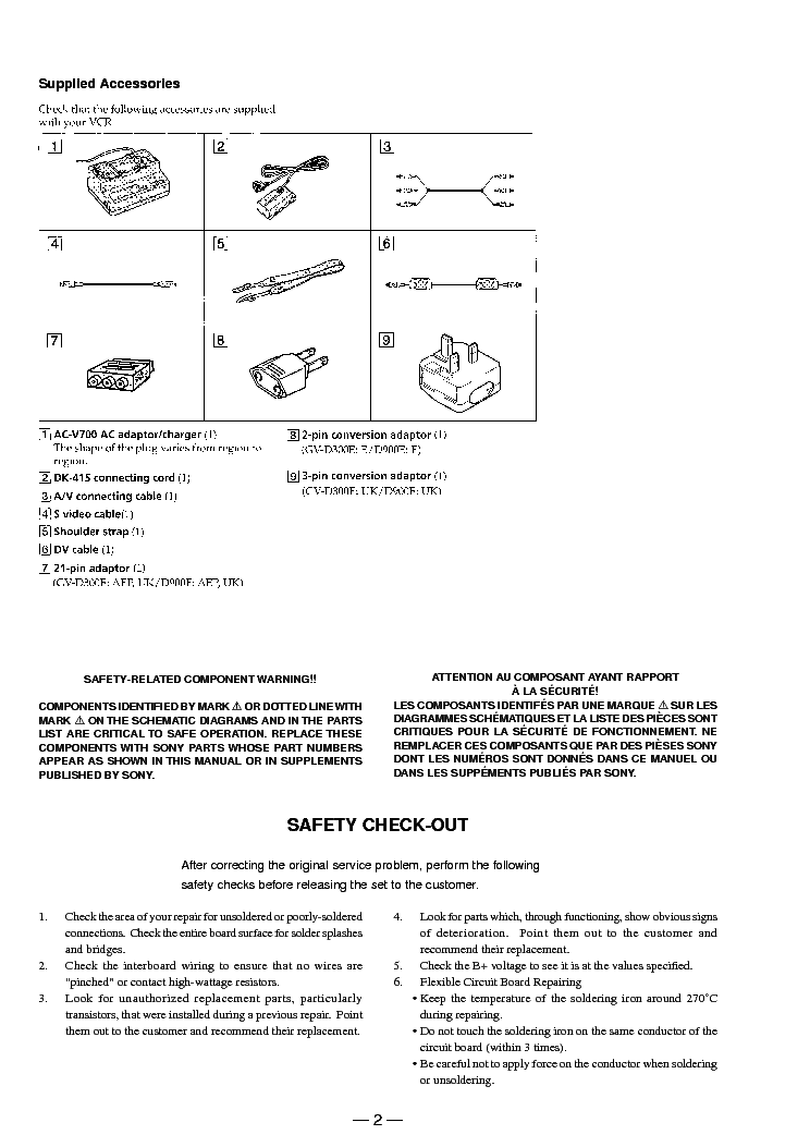 SONY GV-D300 D300E D900 D900E VER-1.0 SM service manual (2nd page)