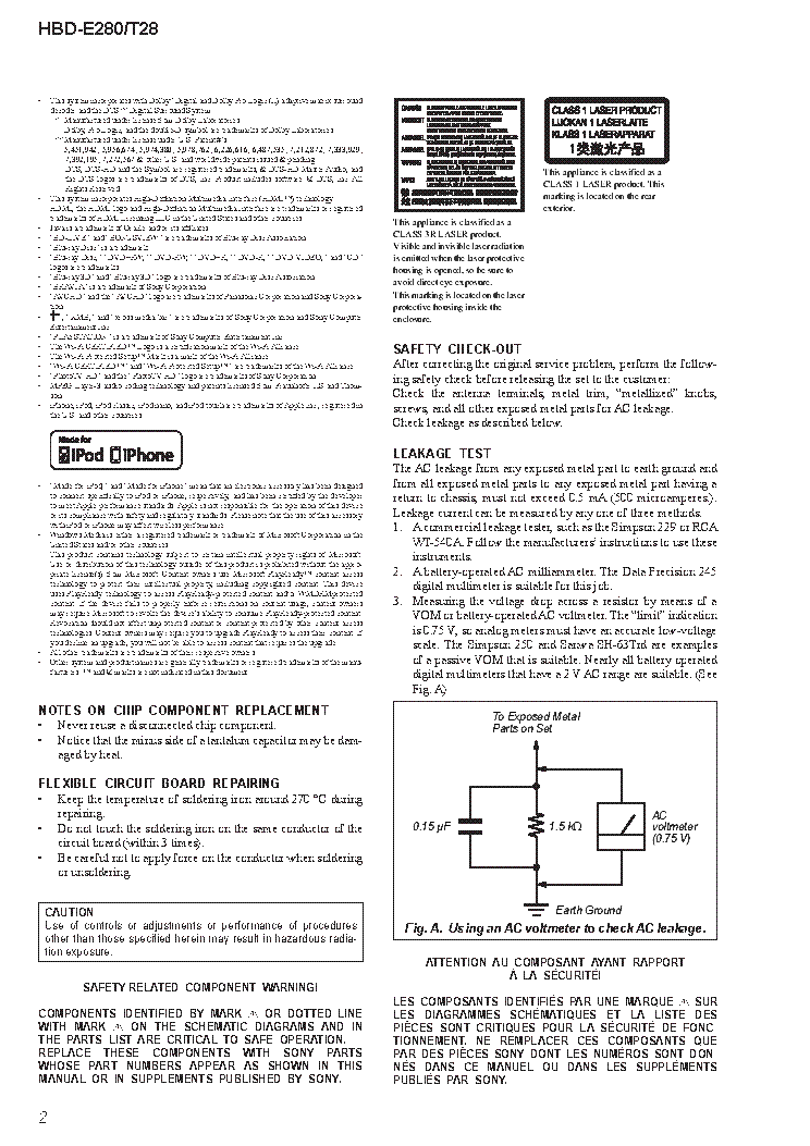 SONY HBD-E280 HBD-T28 VER.1.1 SM service manual (2nd page)