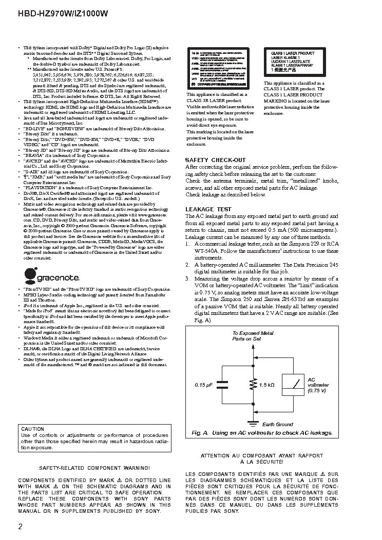SONY HBD-HZ970W IZ1000W VER-1.0 SM service manual (2nd page)