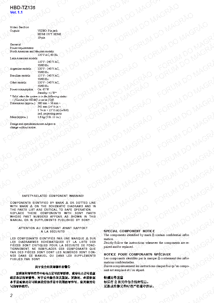SONY HBD-TZ135 DAV-TZ135 V.1.1 service manual (2nd page)
