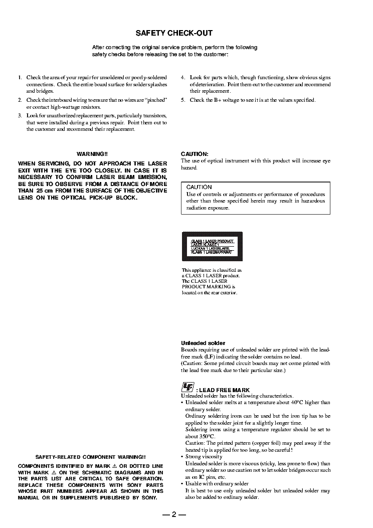 SONY RDR-GX210 74PAGES service manual (2nd page)