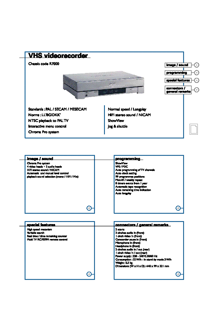 THOMSON CHASSIS R7000 VCR SM service manual