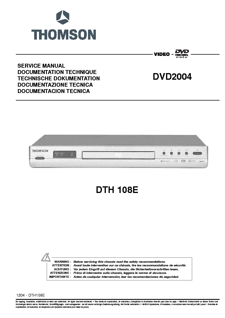 THOMSON DTH-108E service manual