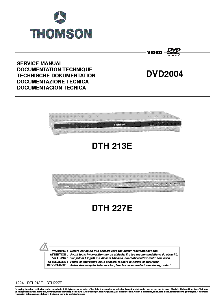 THOMSON DTH-213E DTH-227E service manual