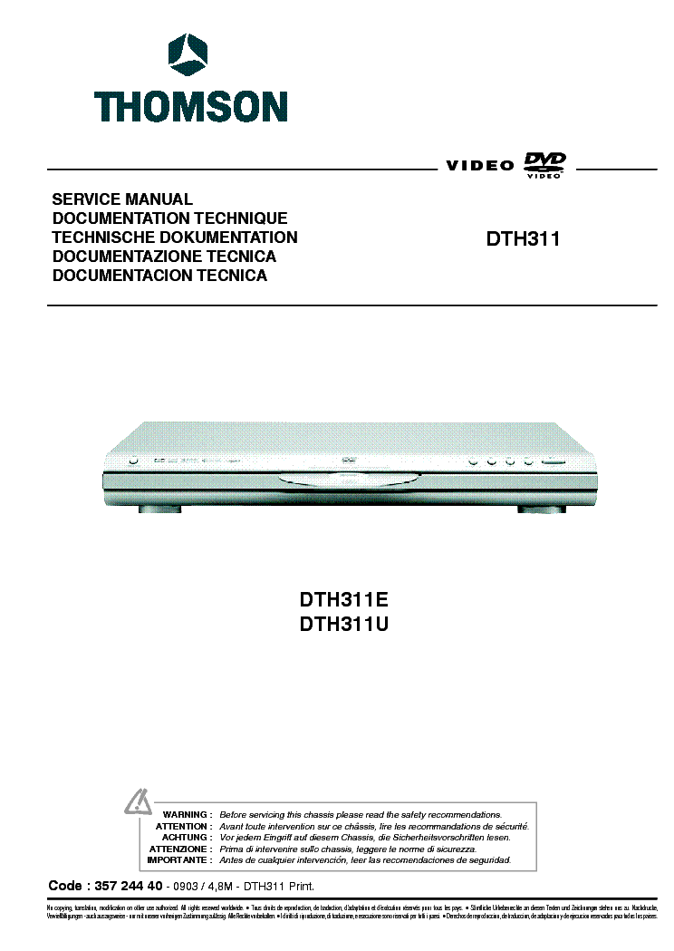 THOMSON DTH-311E service manual