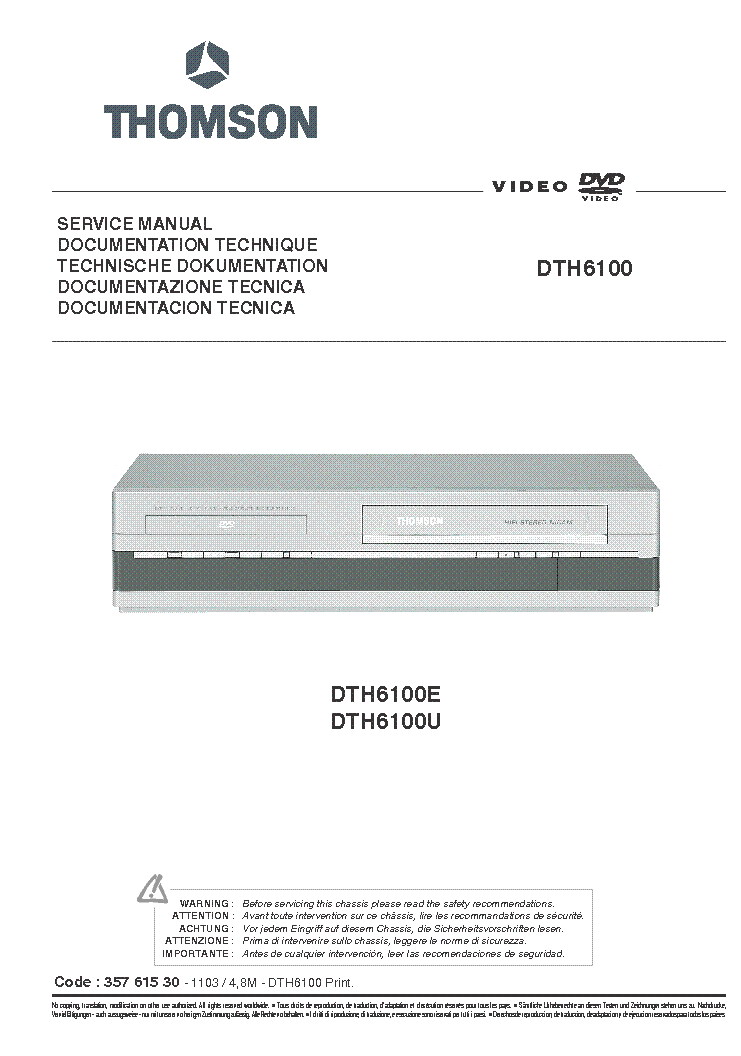 THOMSON DTH-6100 service manual