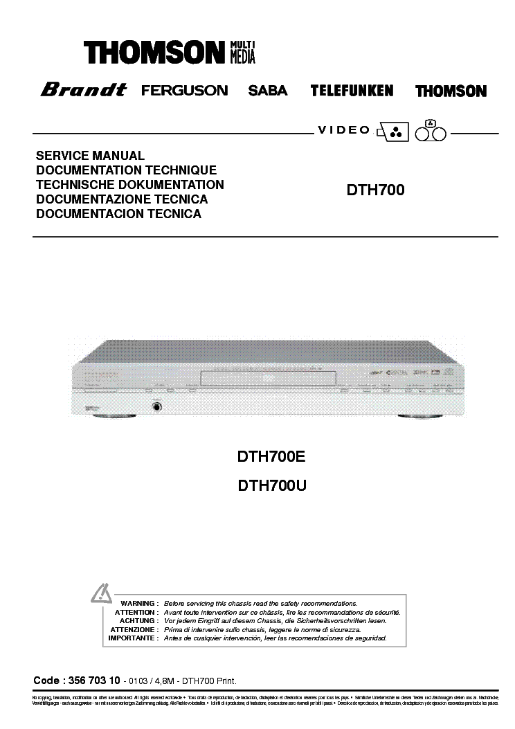 THOMSON DTH-700 service manual