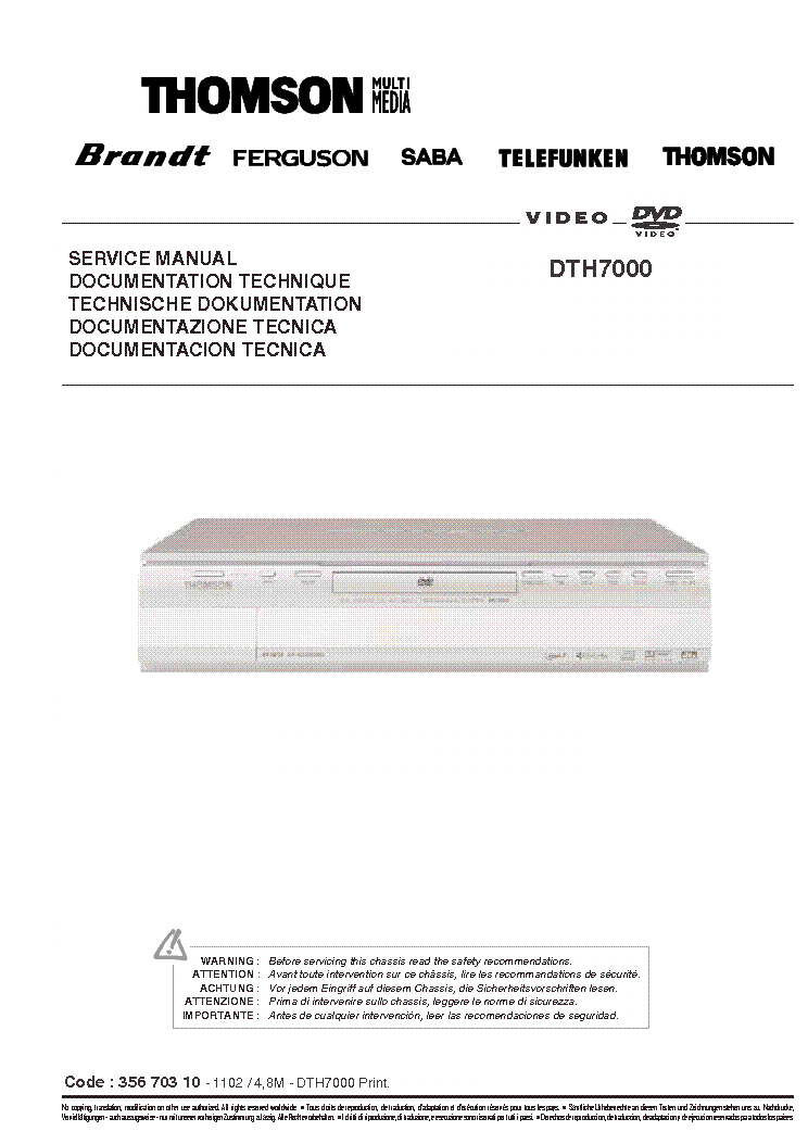 THOMSON DTH-7000 service manual