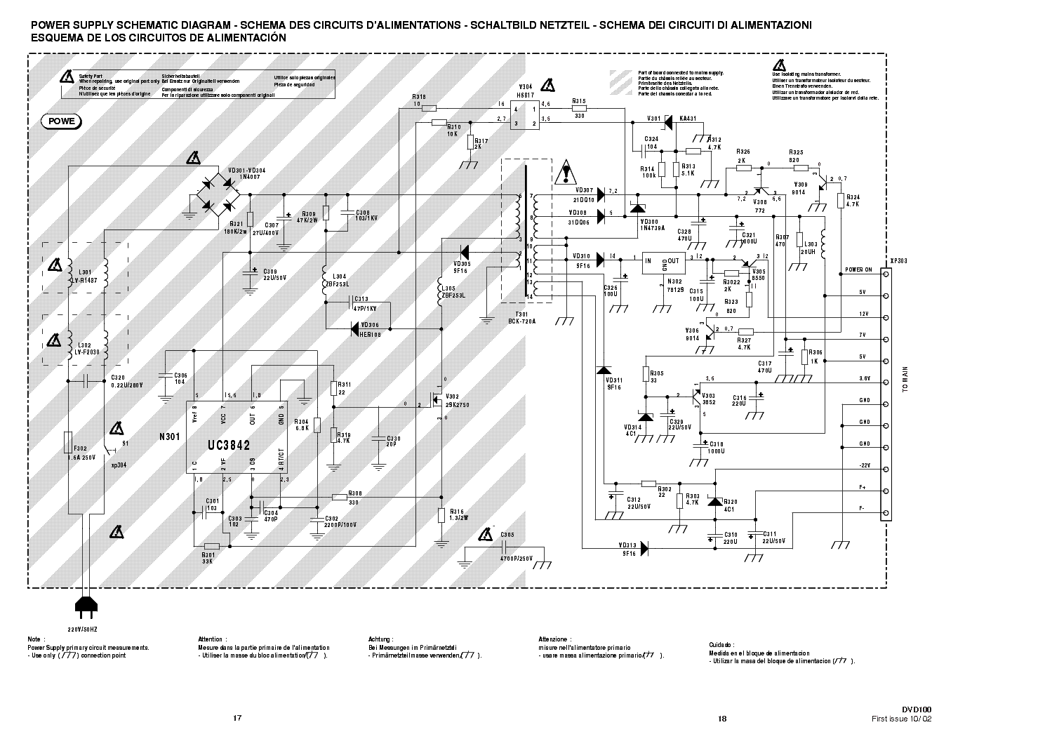 THOMSON DTH190 POWER SCH service manual