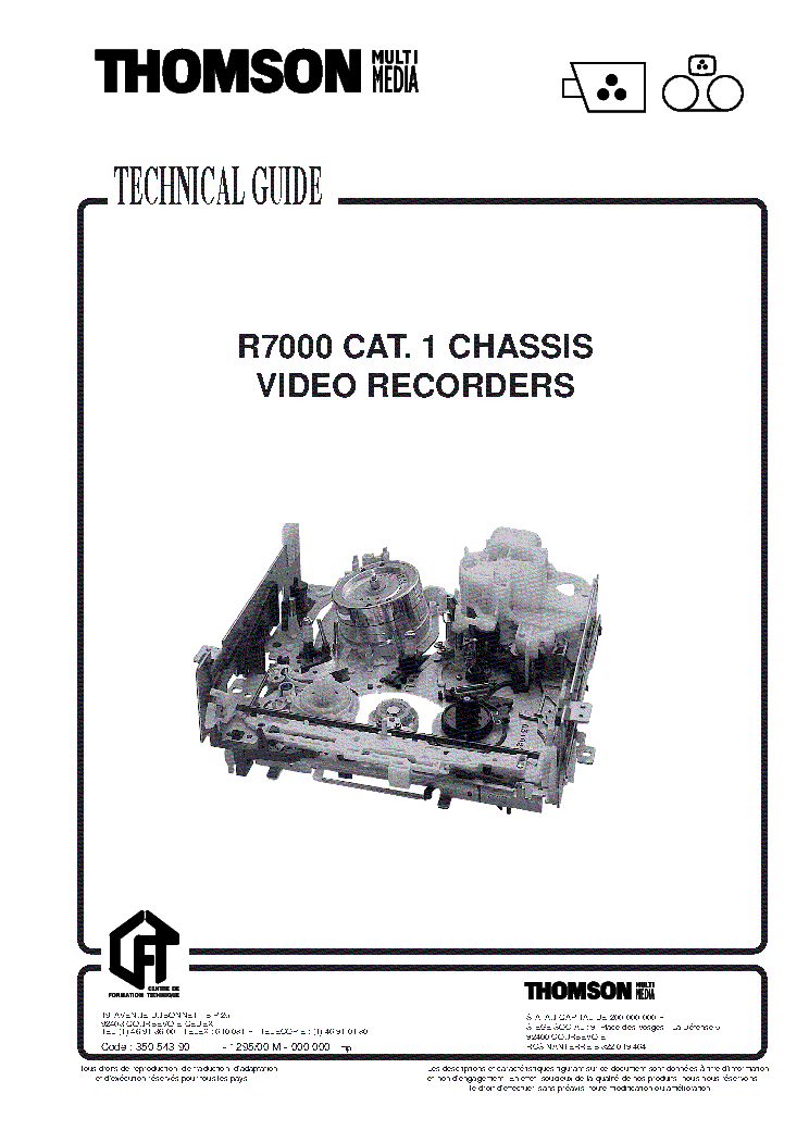 THOMSON R7000 VCR MECHANIC service manual
