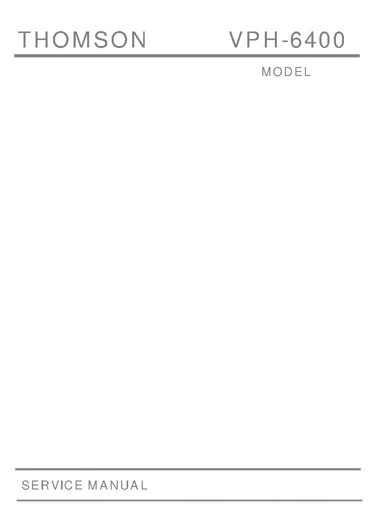 THOMSON VPH 6400 SM service manual