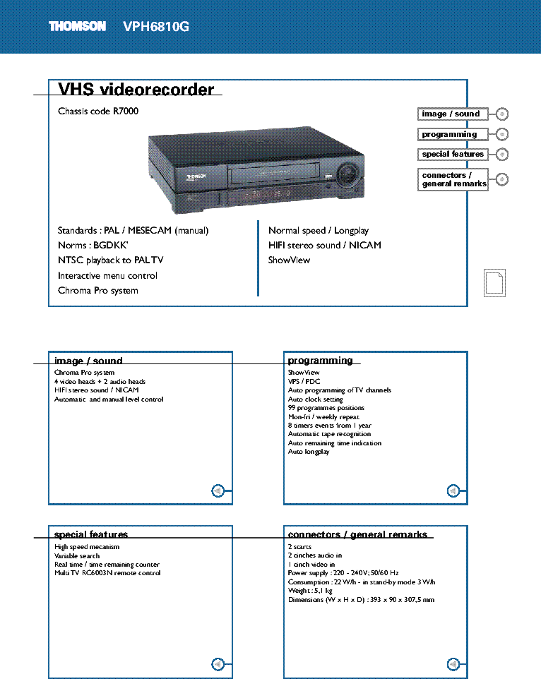 THOMSON VPH 6810 SM service manual