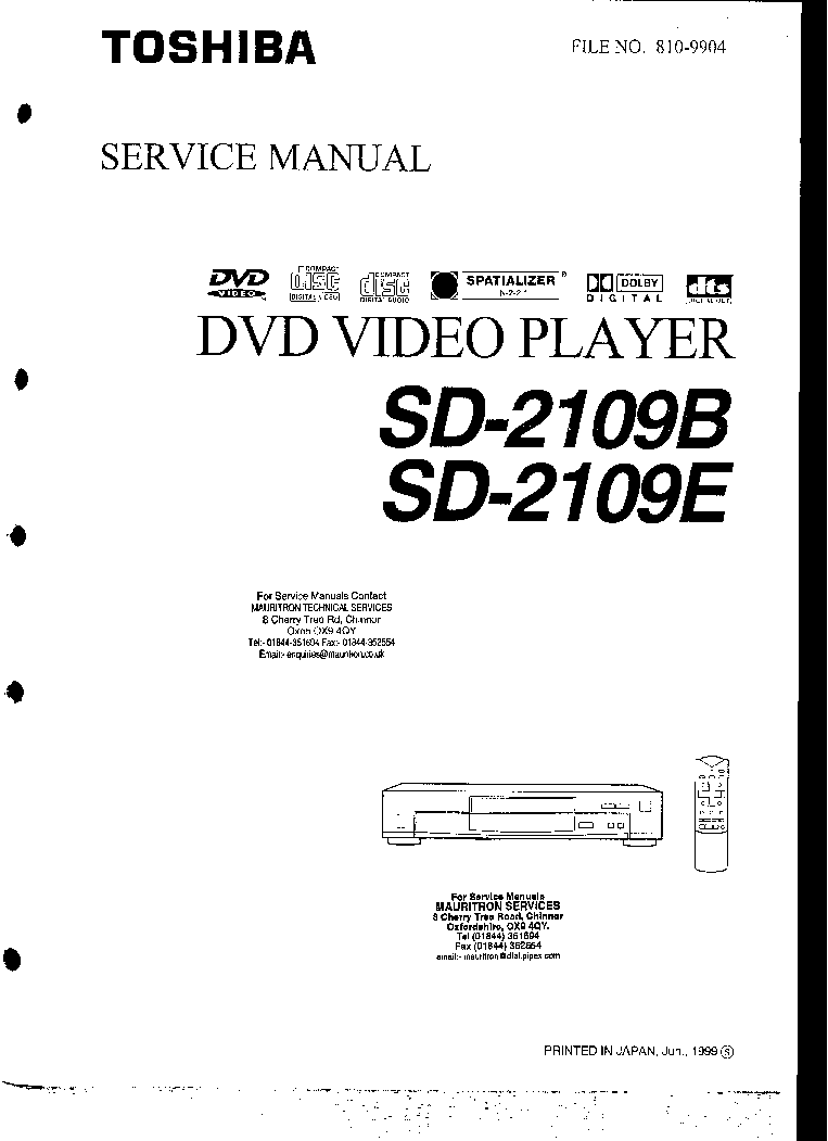 TOSHIBA A5704A service manual
