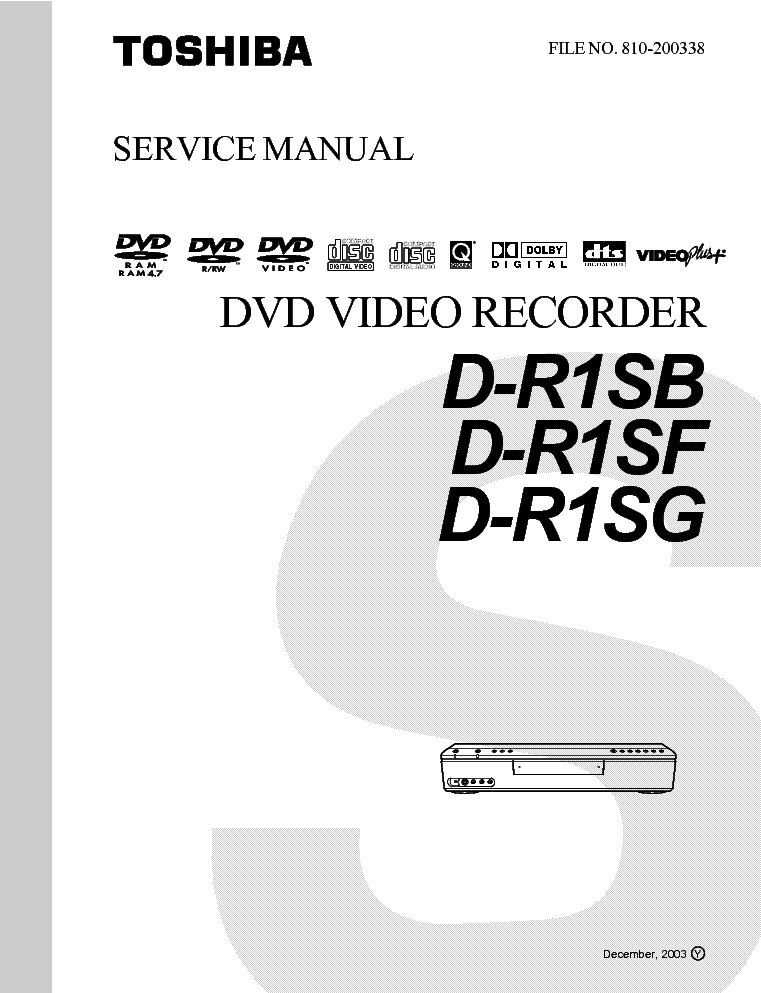 TOSHIBA D-R1SB service manual