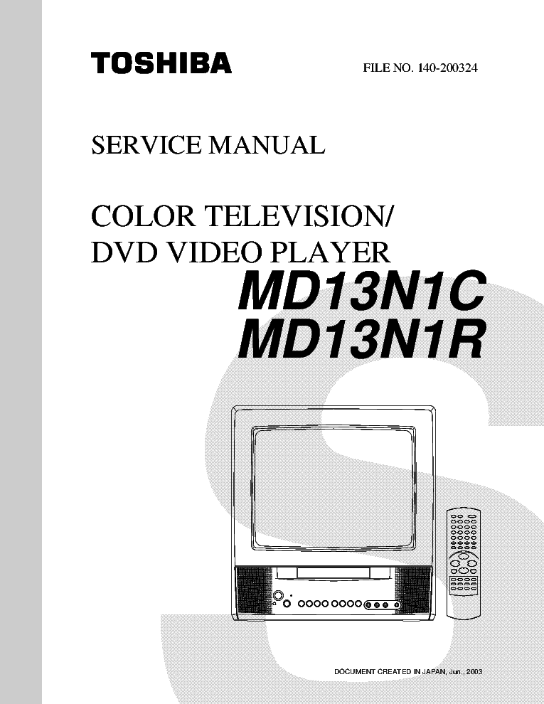 TOSHIBA MD13N1C CRT-TV DVD COMBO service manual (1st page)