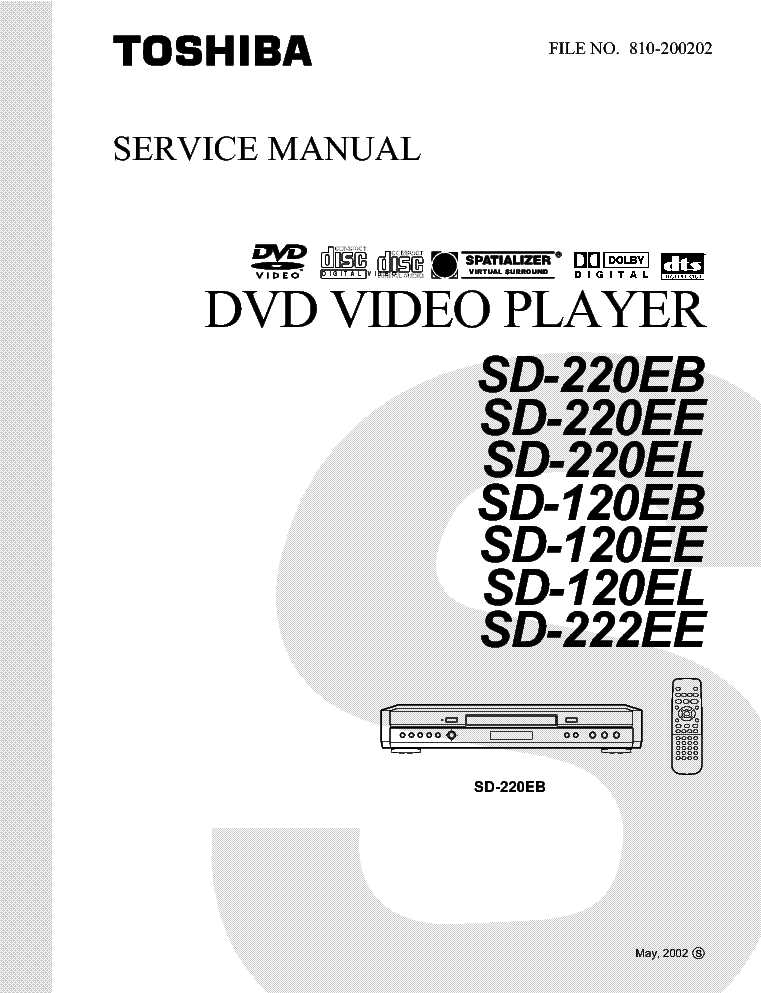TOSHIBA SD-120-220-E service manual (1st page)