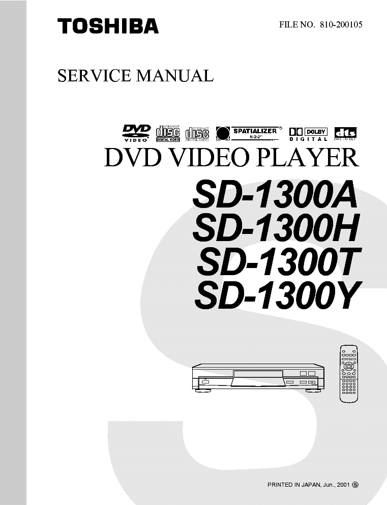 TOSHIBA SD-1300A-H-T-Y SM service manual