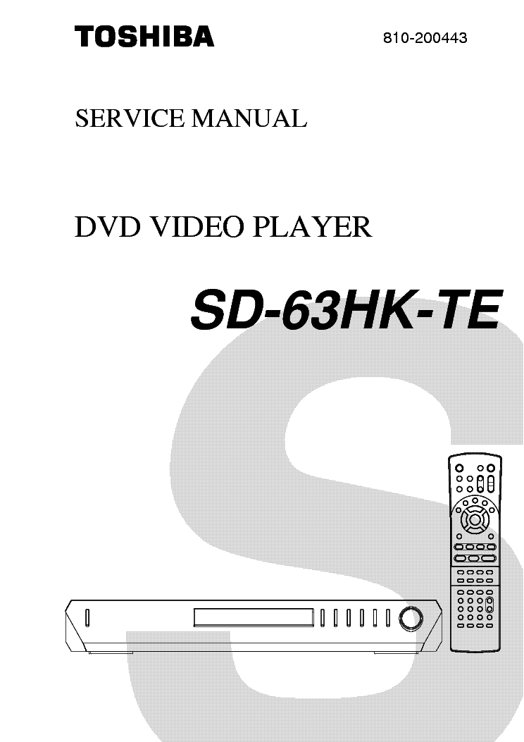 TOSHIBA SD-63HKTE SM service manual