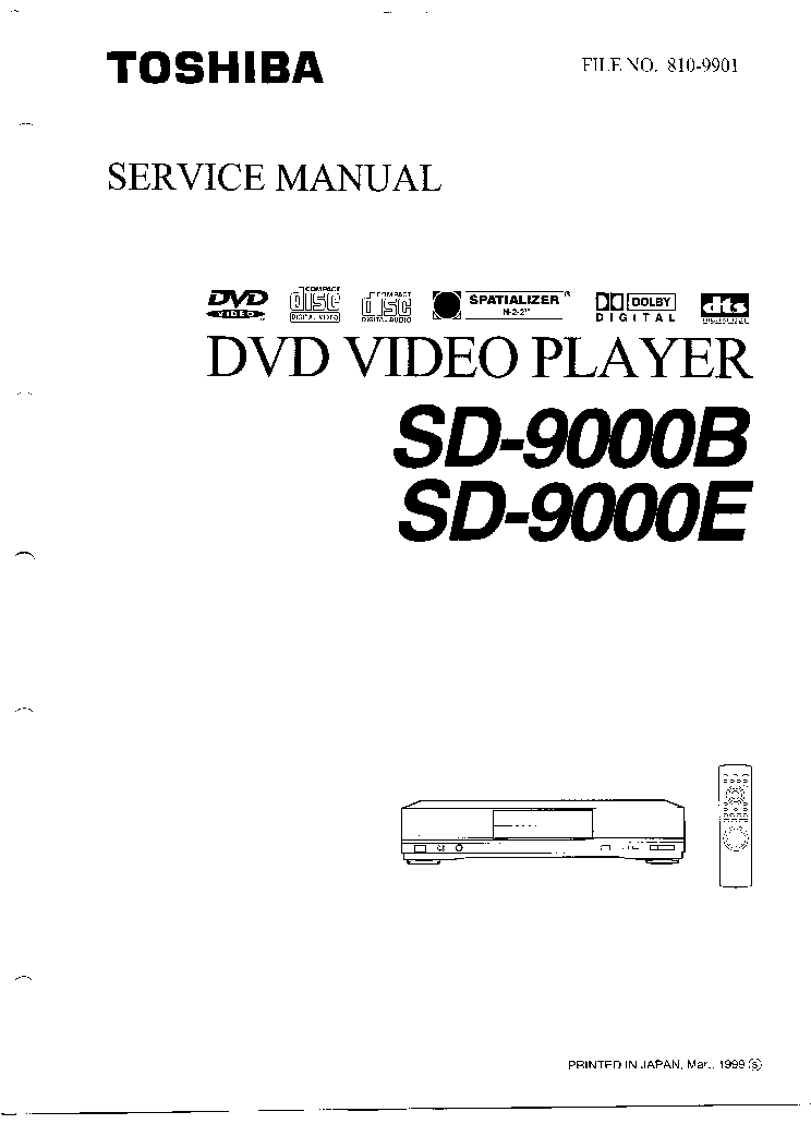TOSHIBA SD-9000B,E service manual (1st page)