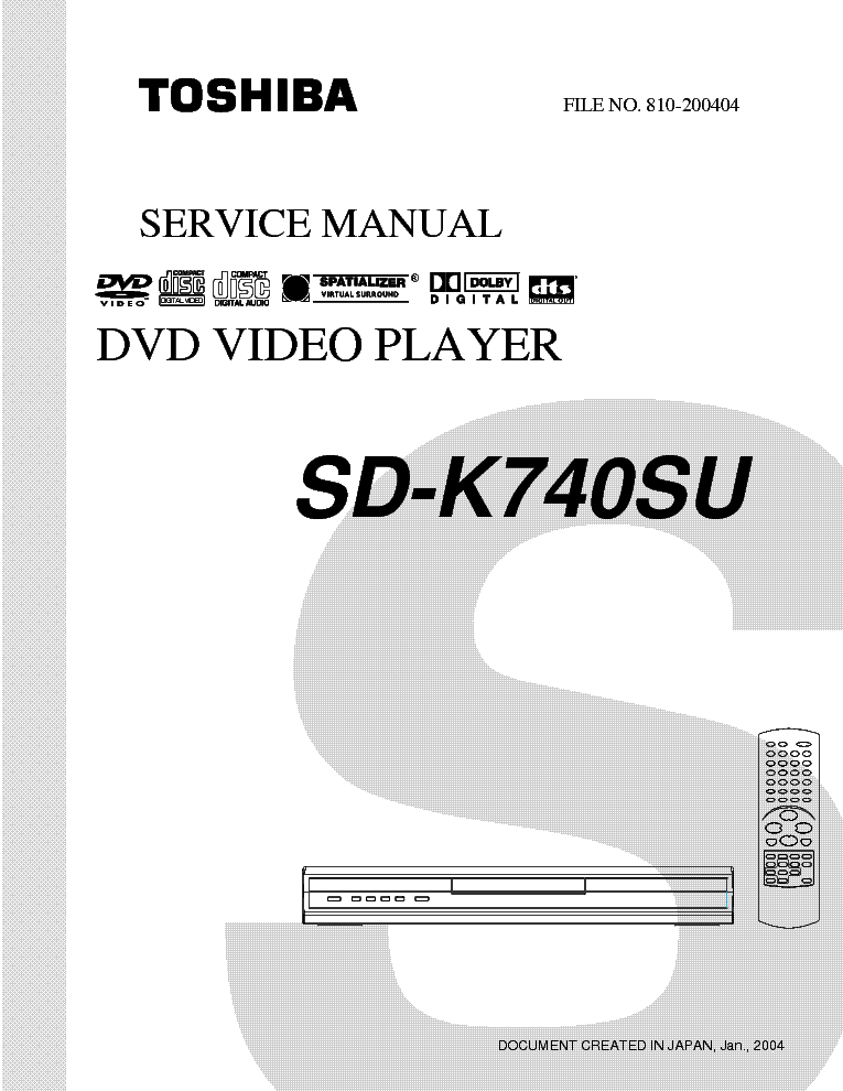 TOSHIBA SD-K740SU SM service manual