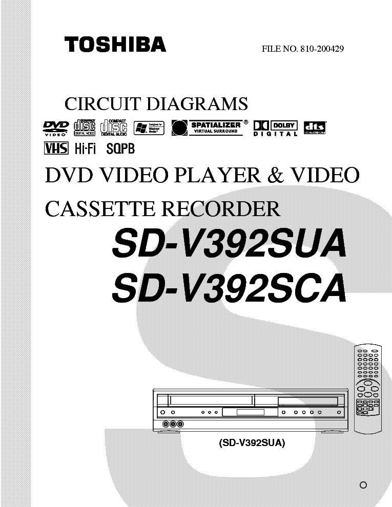 TOSHIBA SD-V392SCA V392SUA SM service manual (1st page)