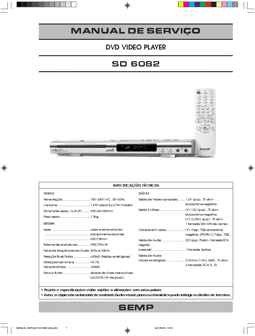 TOSHIBA SD6082 service manual