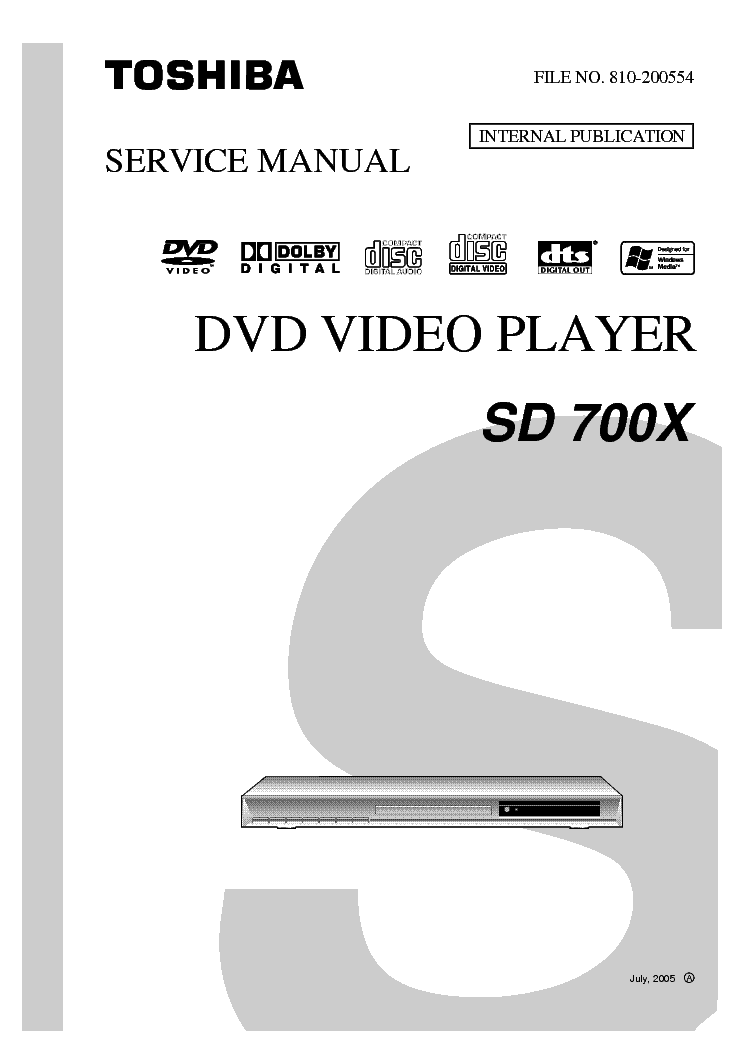 TOSHIBA SD700X service manual