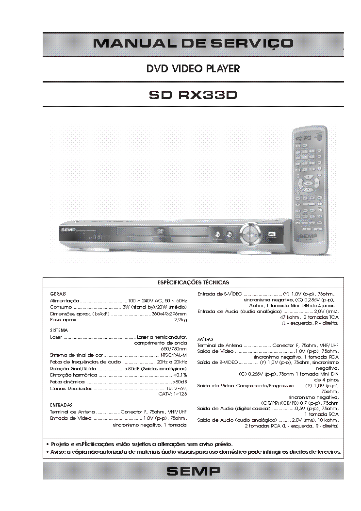 TOSHIBA SDRX33D service manual
