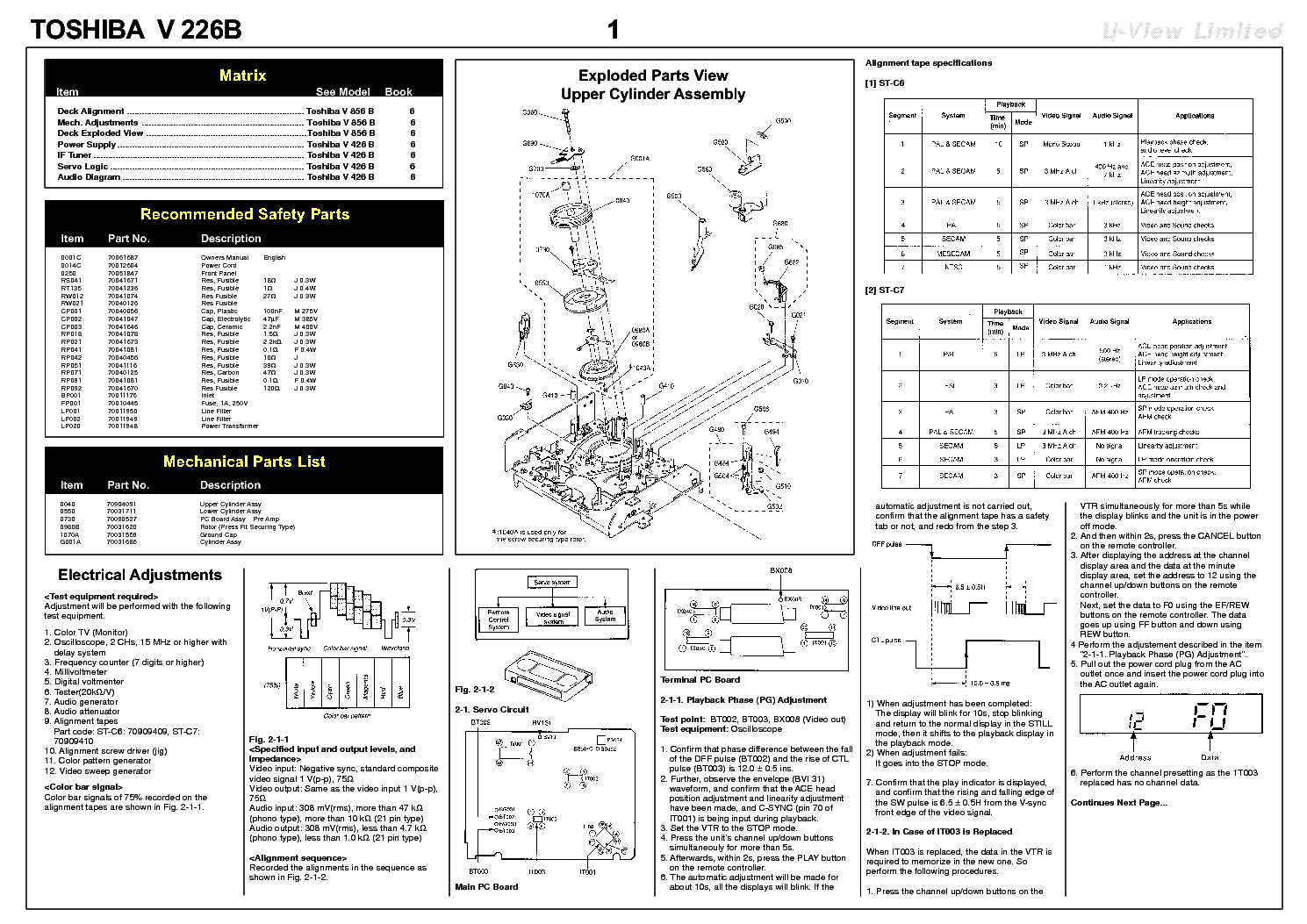 TOSHIBA V-226B SCH service manual