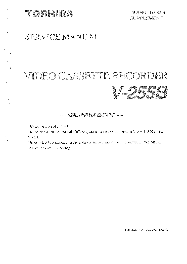 TOSHIBA V-255B SM service manual