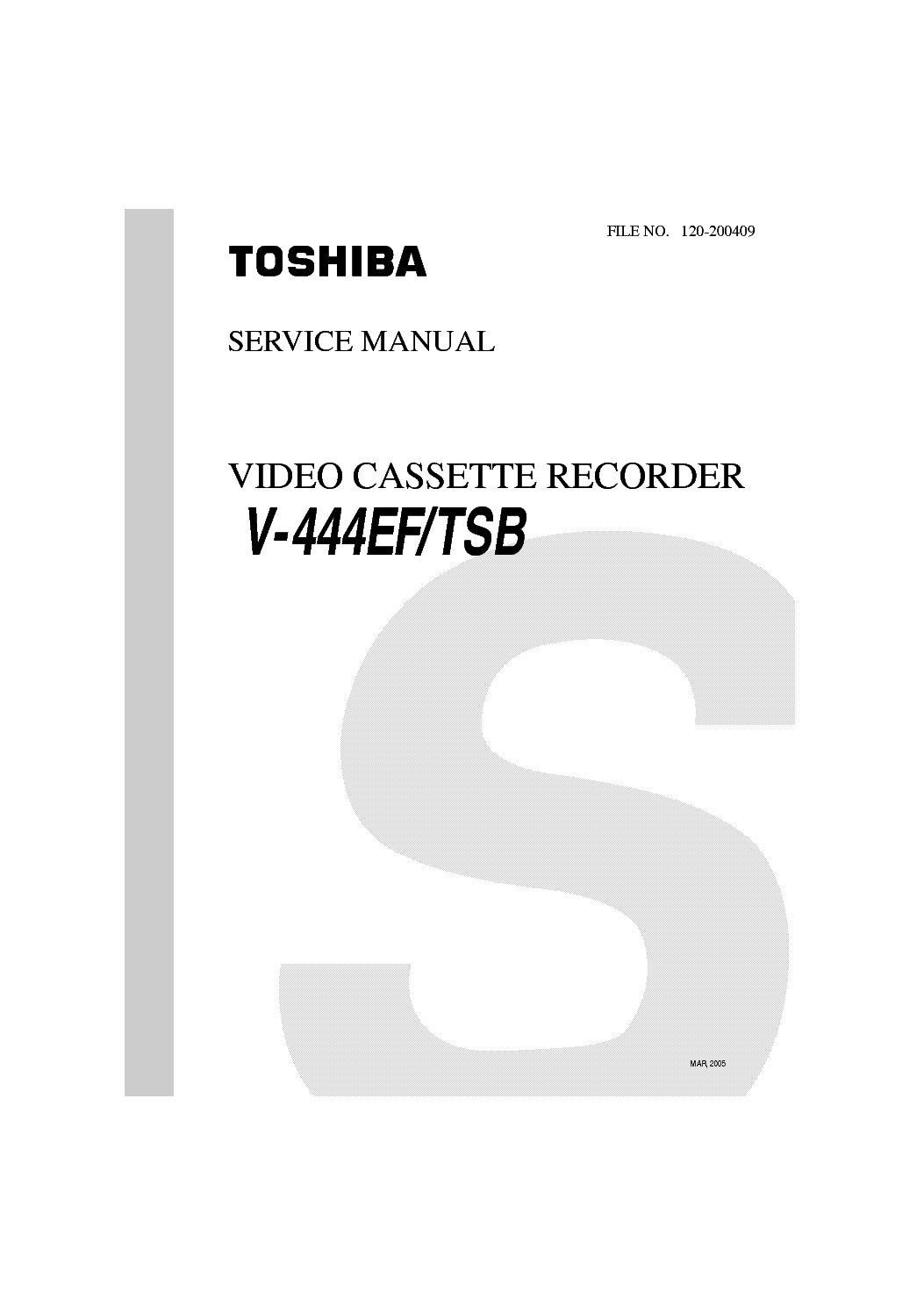 TOSHIBA V-444EF TSB service manual
