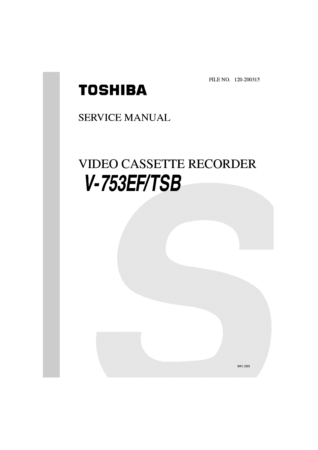 TOSHIBA V-753EF TSB SM service manual (1st page)