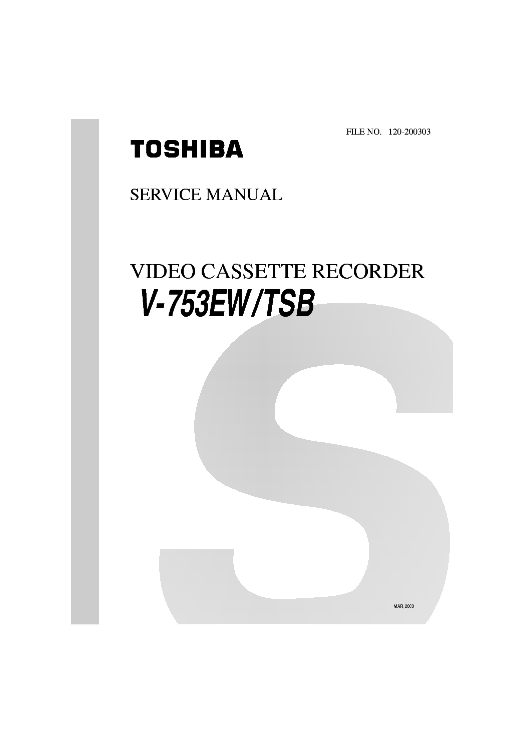 TOSHIBA V-753EW TSB SM service manual (1st page)