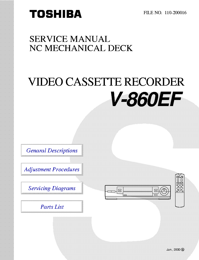 TOSHIBA V-860EF SM service manual