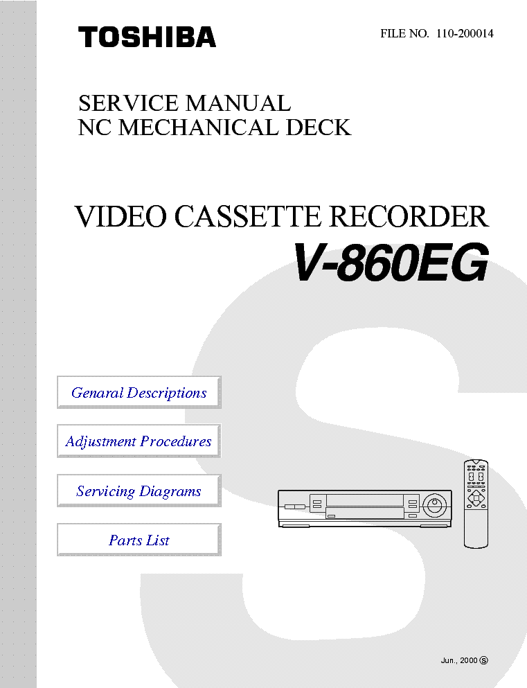 TOSHIBA V-860EG SM service manual
