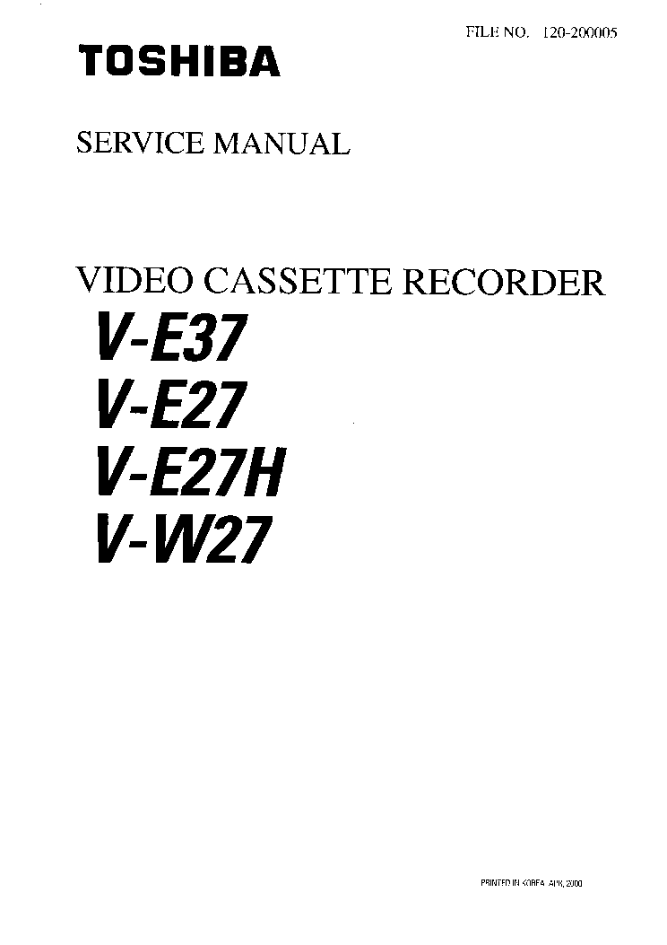 TOSHIBA V-E27 E27H E37 W27 SM service manual