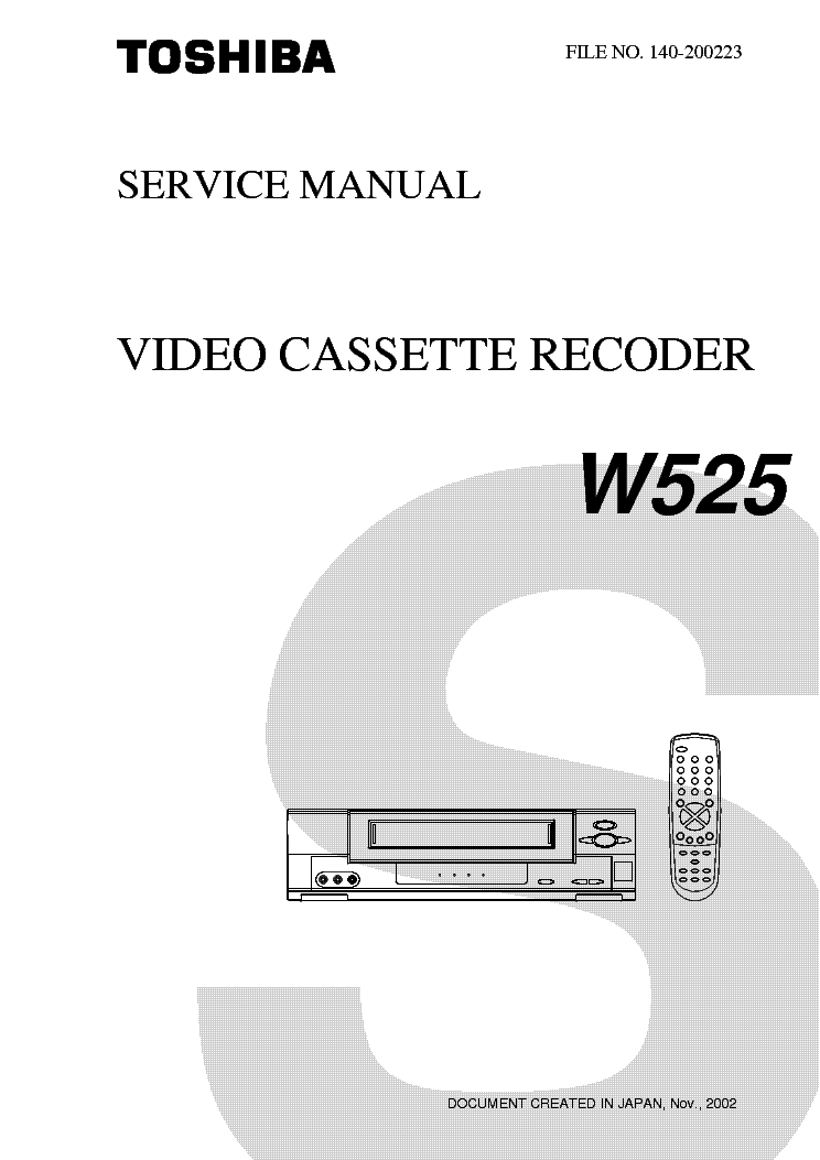 TOSHIBA W-525 service manual