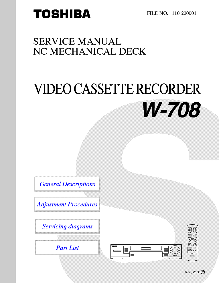 TOSHIBA W-708 SM service manual