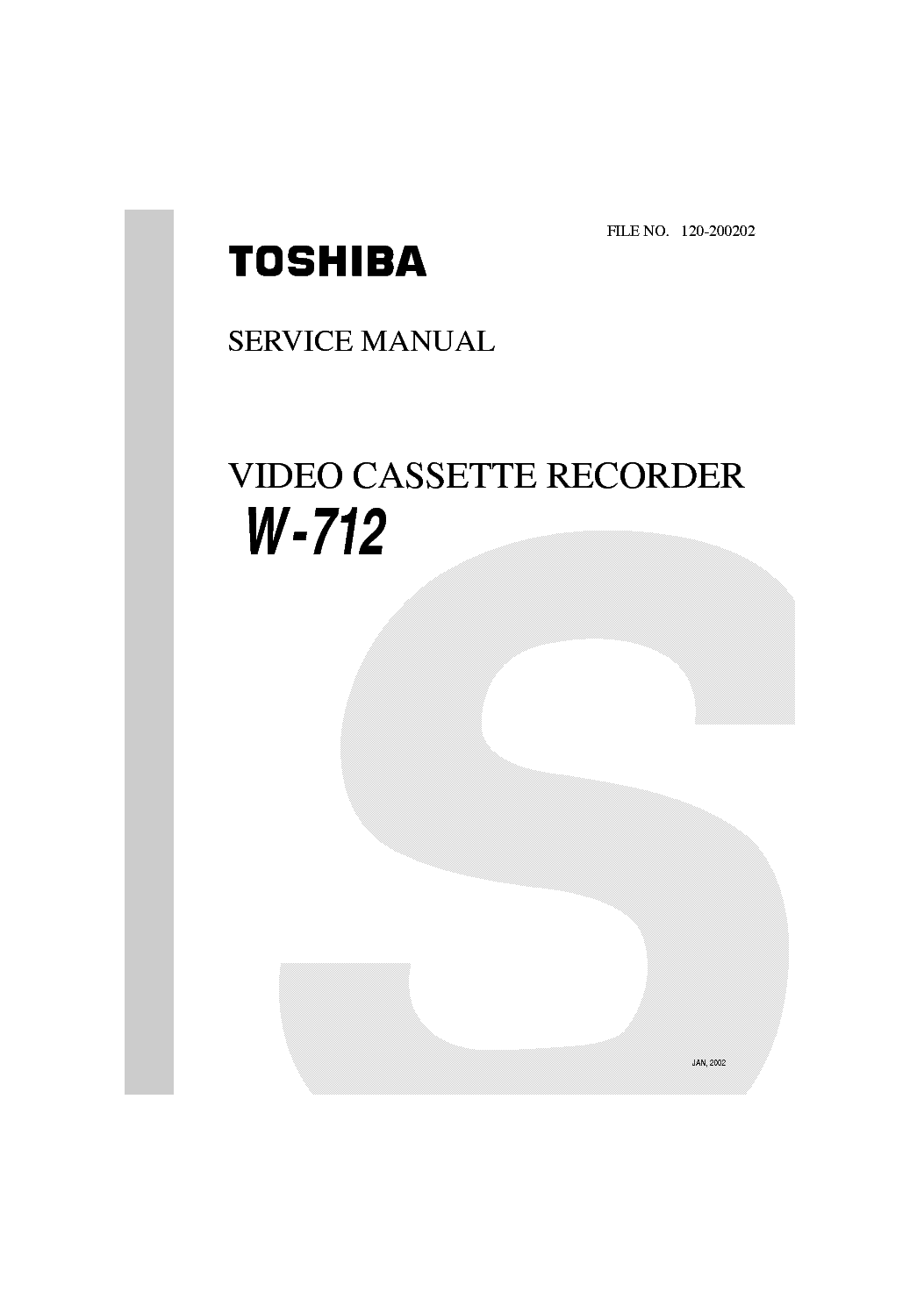 TOSHIBA W-712 SM Service Manual download, schematics, eeprom, repair