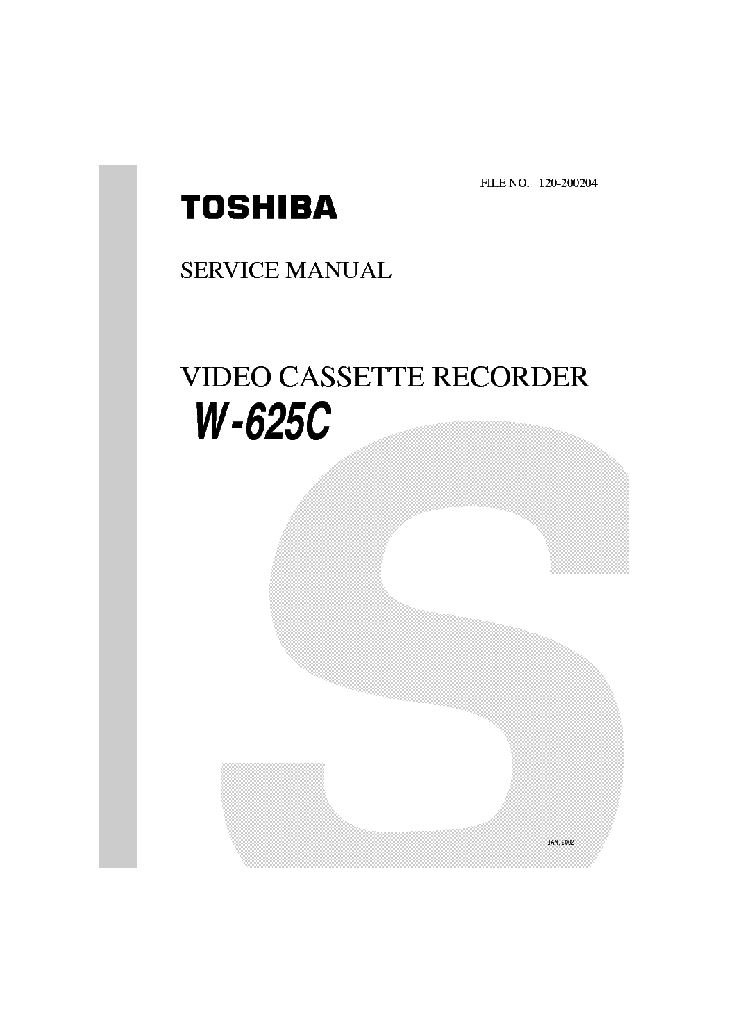 TOSHIBA W625C service manual