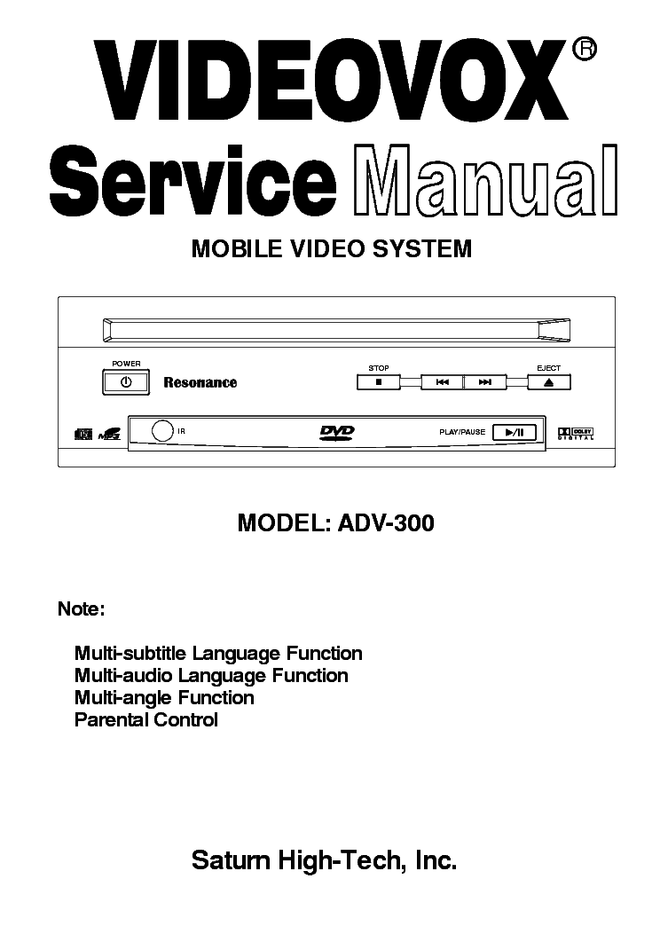 VIDEOVOX ADV-300 Service Manual download, schematics, eeprom, repair ...