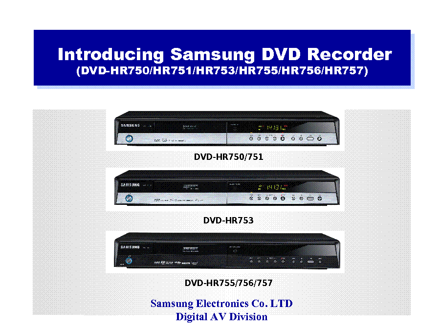 SAMSUNG DVD-HR753 - Fiche technique, prix et avis