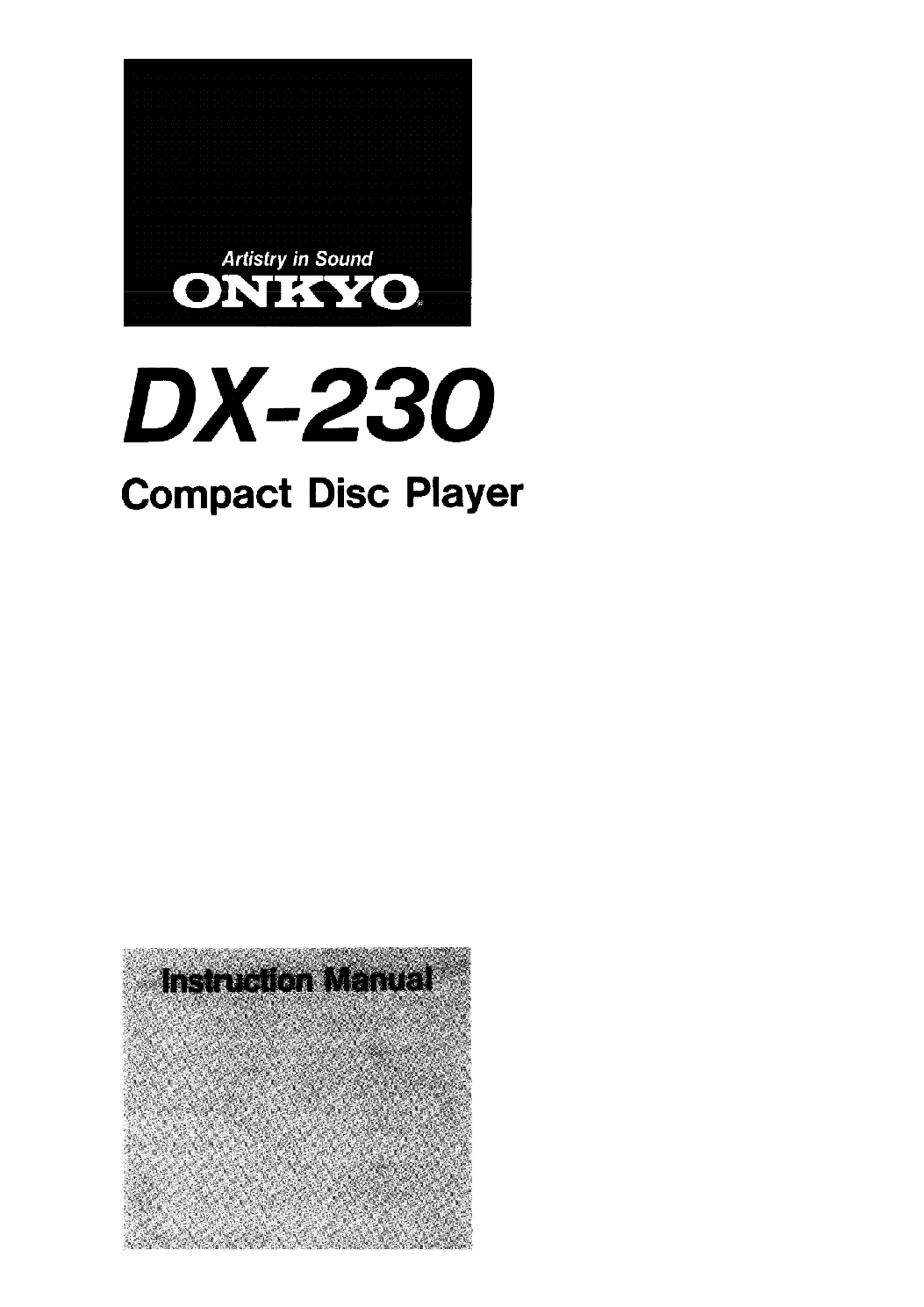ONKYO DX 230 CD PLAYER USER MANUAL Service Manual Download Schematics 