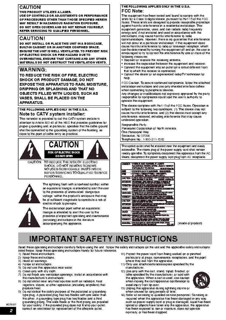PANASONIC DMRES25 DVD USER MANUAL Service Manual download, schematics