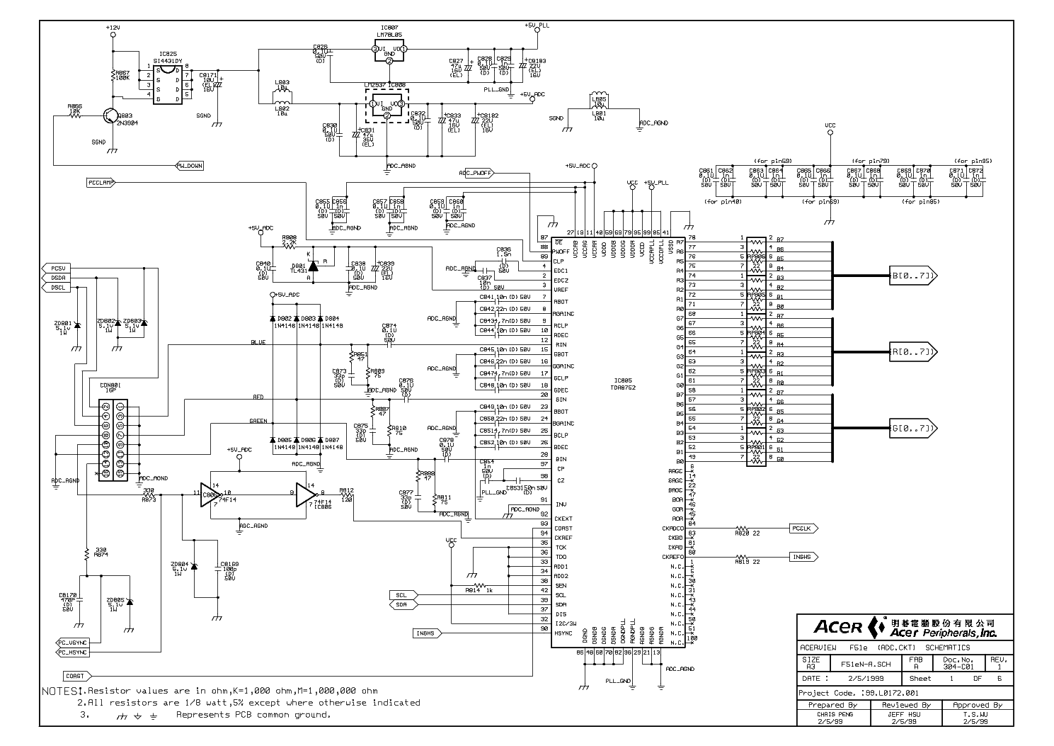 Acer v193a схема